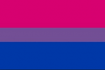 Bi-Flagge: dunkelpink-lila-blau